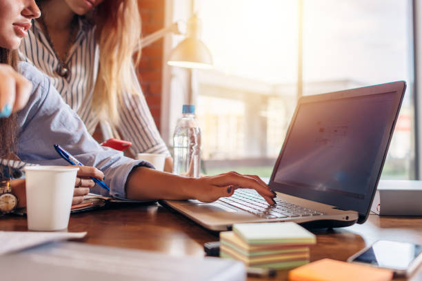 istock Female hands typing on laptop keyboard. Office work concept. 931324660