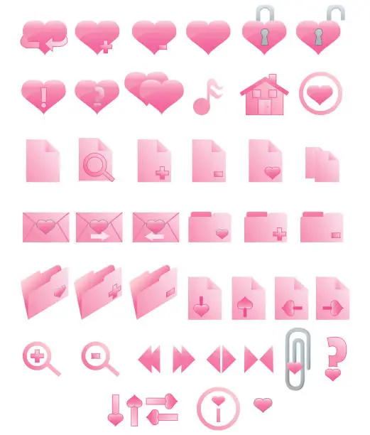 Vector illustration of Heart Icons