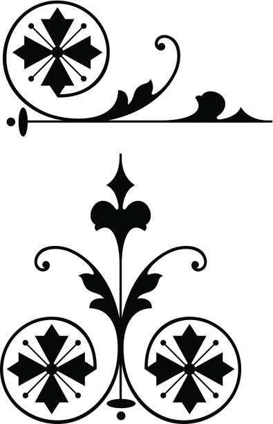 wektor akcent 3-12504 - gothic style scroll floral pattern victorian style stock illustrations