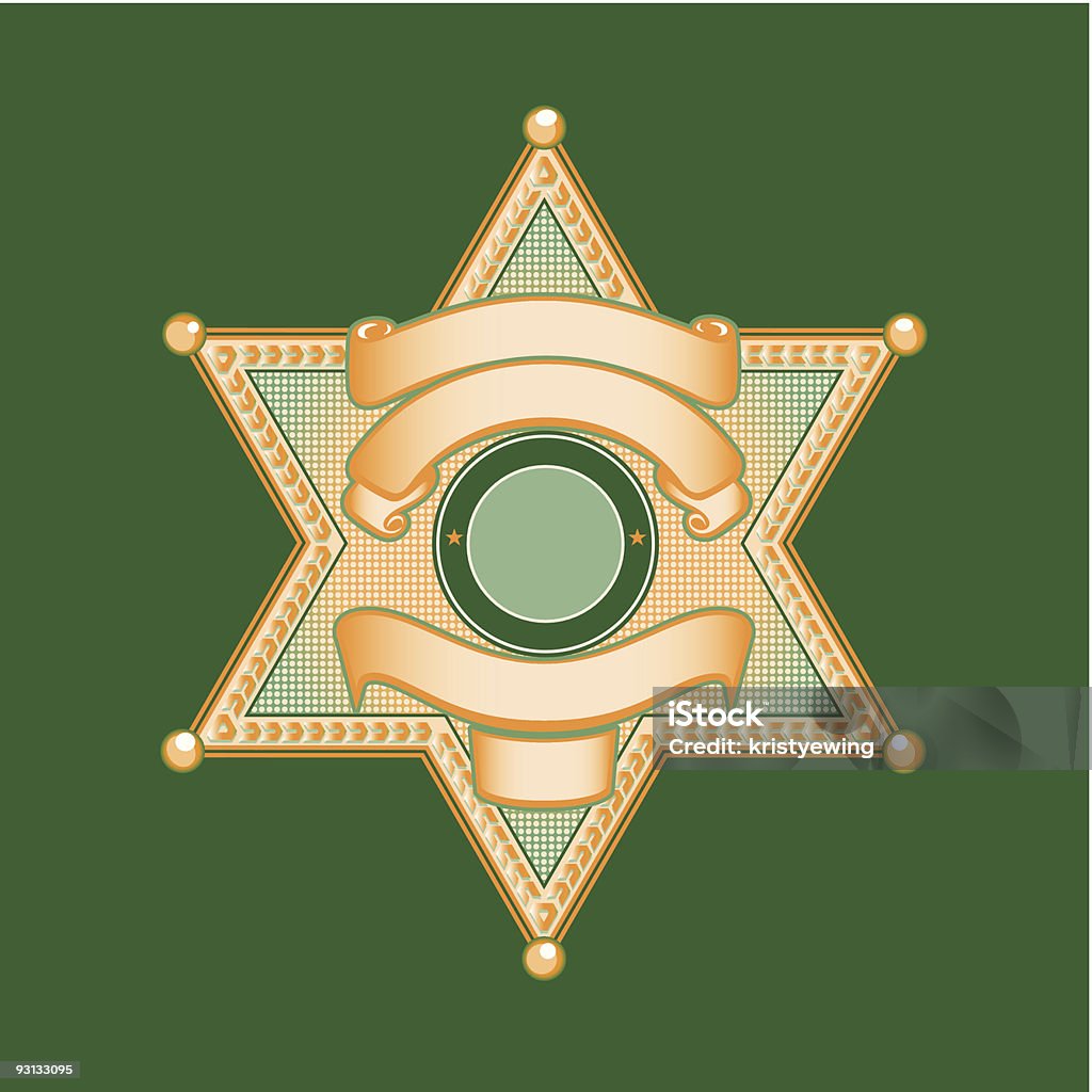 Sheriff or Police Badge This badge could be used in a spot color printed job - the entire image uses two ink colors. Police Badge stock vector