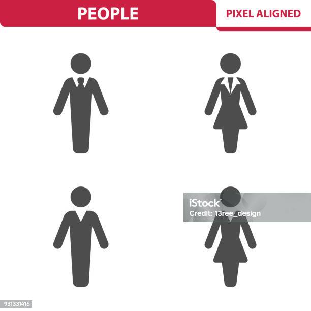 Vetores de Ícones De Pessoas e mais imagens de Ícone de Computador - Ícone de Computador, Mulheres, Homens