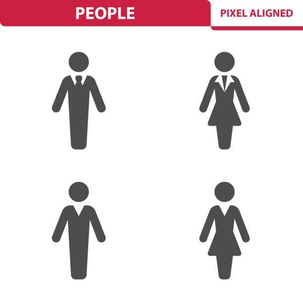 People Icons Professional, pixel aligned icons depicting various people concepts. woman necktie stock illustrations