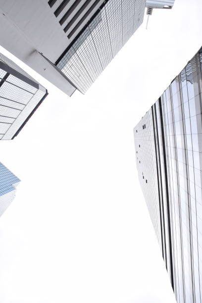 istock Monochrome architecture - Skyscraper glass facade in Hong Kong, China 931332008
