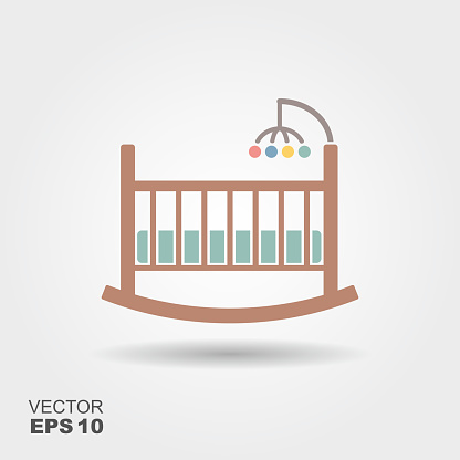 Baby Cradle Bed Icon Stock Illustration - Download Image Now - Crib, Icon,  Cartoon - iStock