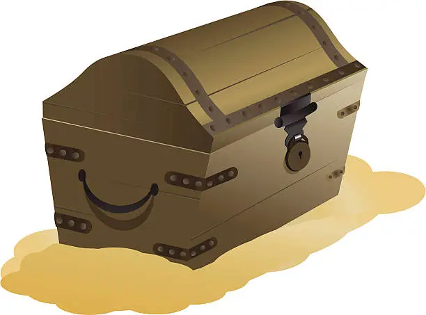 Vector illustration of Closed Treasure Chest