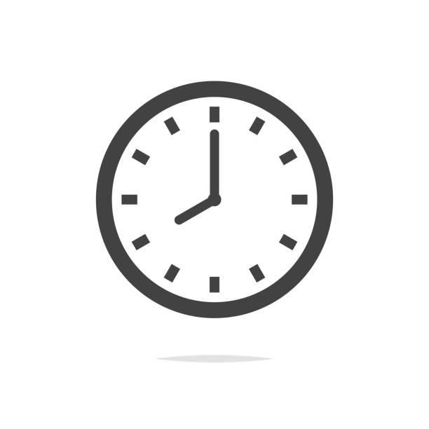 고립 된 클록 벡터 아이콘 - clock stock illustrations