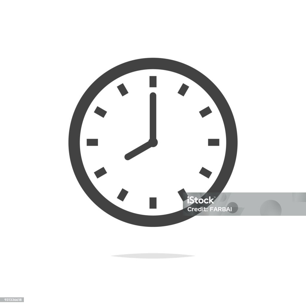 Ikona wektora zegara izolowana - Grafika wektorowa royalty-free (Zegar)