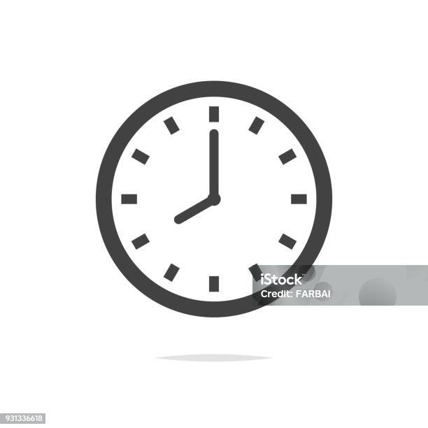 Clock Vector Icon Isolated Stock Illustration - Download Image Now - Clock, Icon Symbol, Time