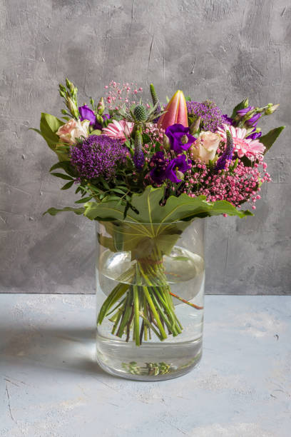 istock Purple and pink flowers bouquet. 931337222