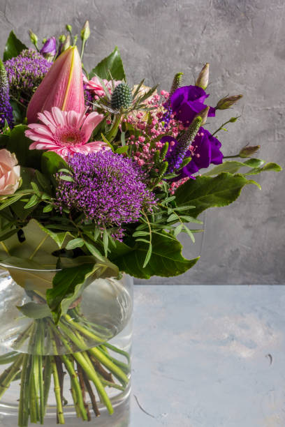 istock Purple and pink flowers bouquet. 931337310