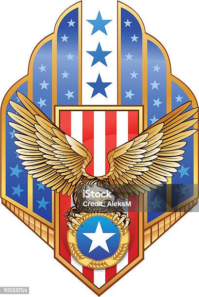 American Eagle — стоковая векторная графика и другие изображения на тему Белоголовый орлан - Белоголовый орлан, Символика, Коготь животного