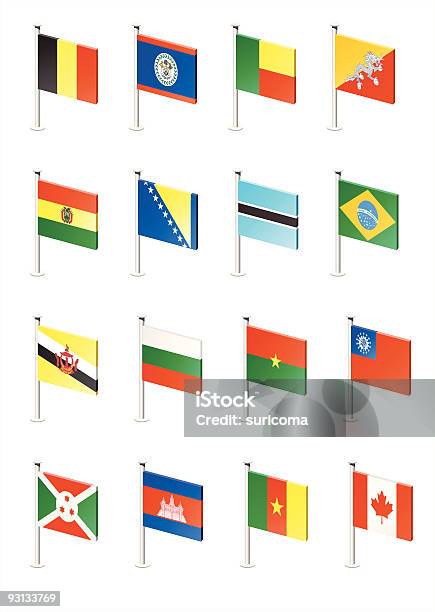 Флаг Набор Иконок Часть 2 — стоковая векторная графика и другие изображения на тему British Empire - British Empire, Без людей, Белиз
