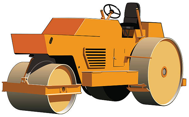 Road Roller Stock Illustration - Download Image Now - Bright, Brightly Lit,  Cartoon - iStock