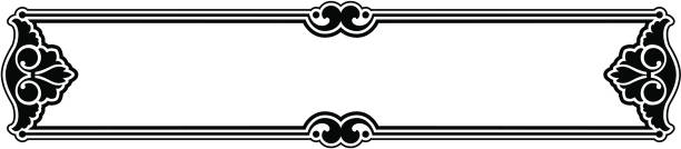 etykieta panel4 - ornate frame decoration scroll shape stock illustrations