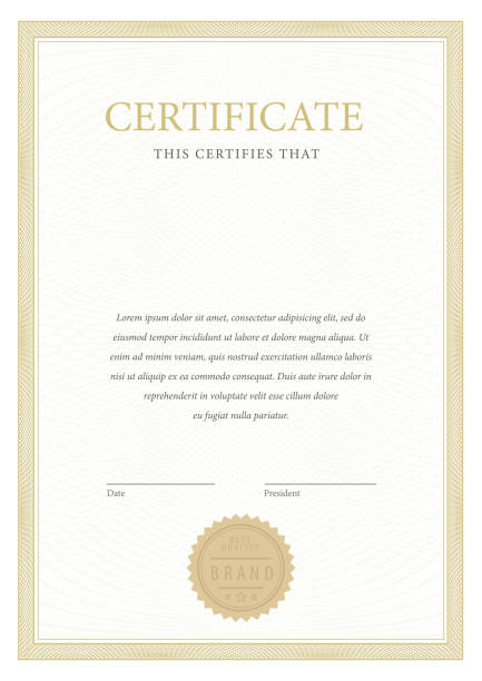 illustrations, cliparts, dessins animés et icônes de certificat. frontière de monnaie modèle diplôme. - certificate stock certificate diploma frame