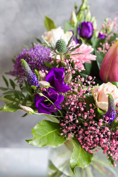 istock Purple and pink flowers bouquet. 931338584