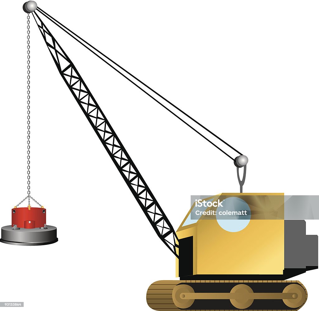 Tracteur avec electromagnet - clipart vectoriel de Aimant libre de droits