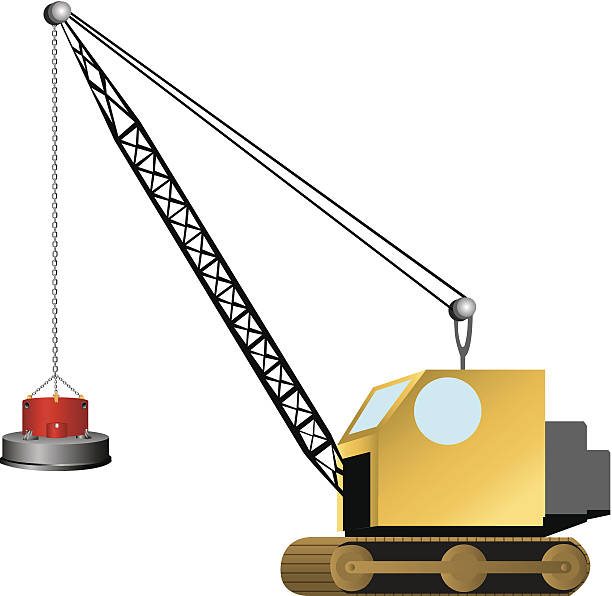 трактор с electromagnet - bulldozer dozer construction equipment construction machinery stock illustrations