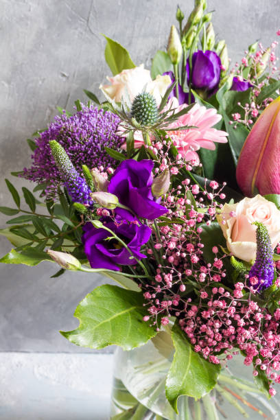 istock Purple and pink flowers bouquet. 931338710