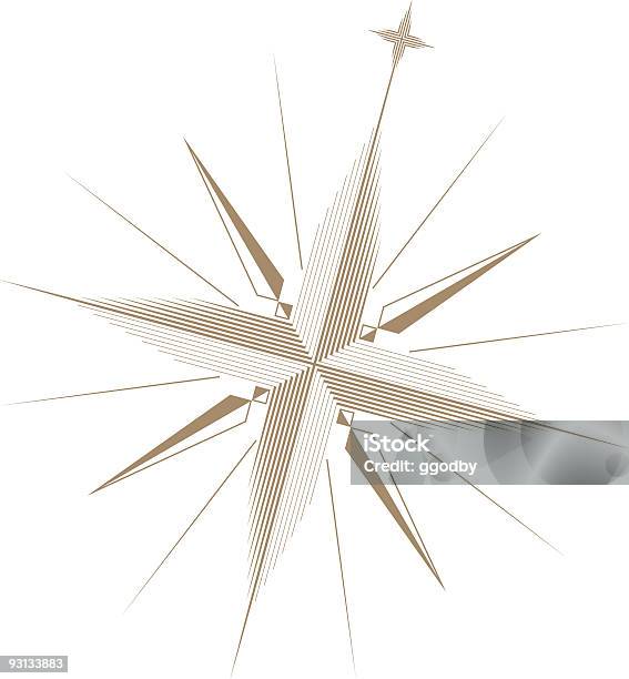 Bussola Vettoriali - Immagini vettoriali stock e altre immagini di A forma di stella - A forma di stella, Bianco, Bussola magnetica