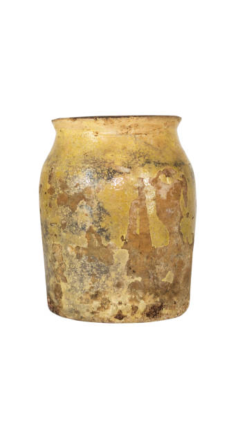 istock Vintage Old Painted Clay Jug Isolated on White Background 931339710