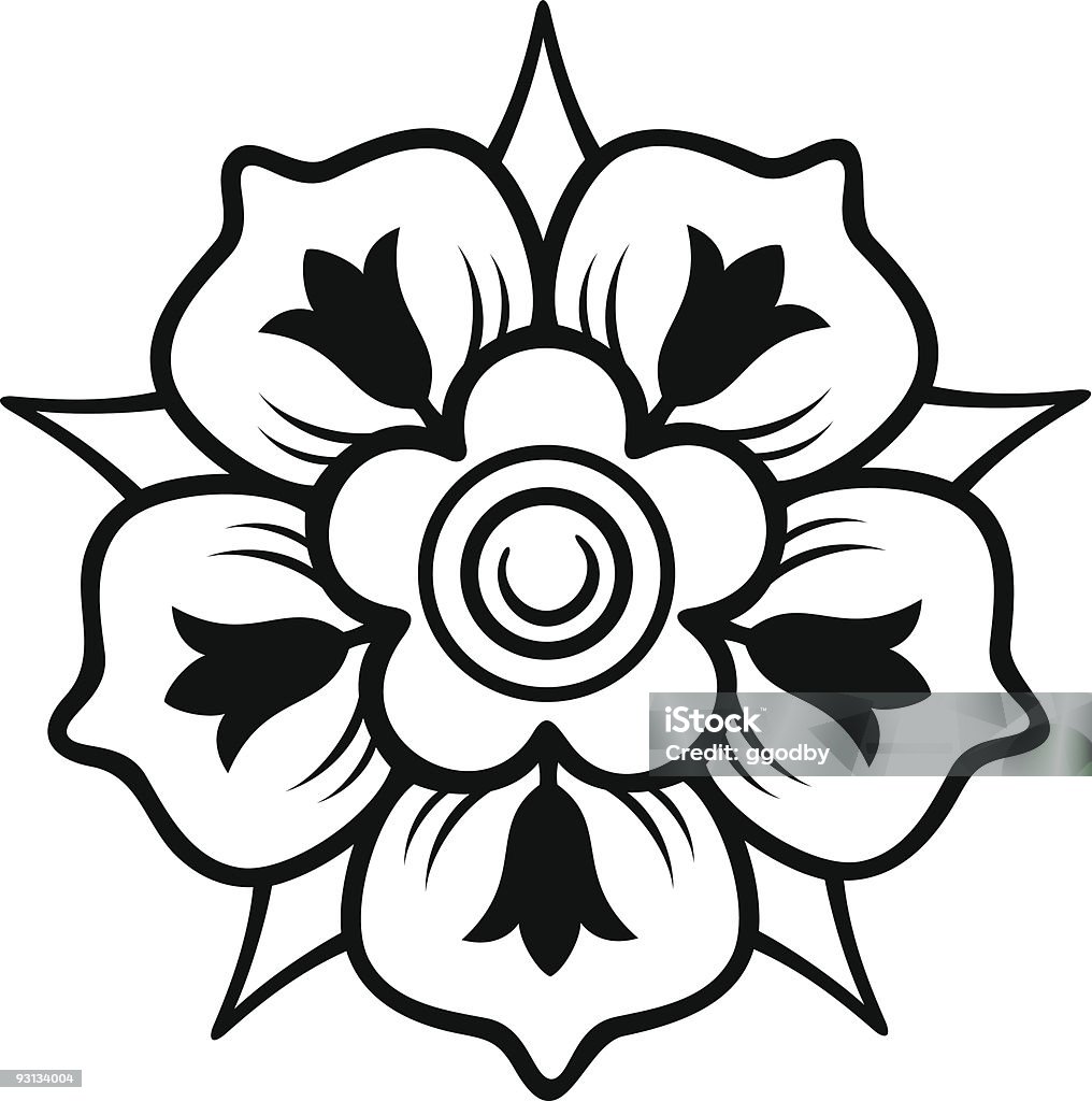 Rose & 2-71604 Crown - clipart vectoriel de Rose - Fleur libre de droits
