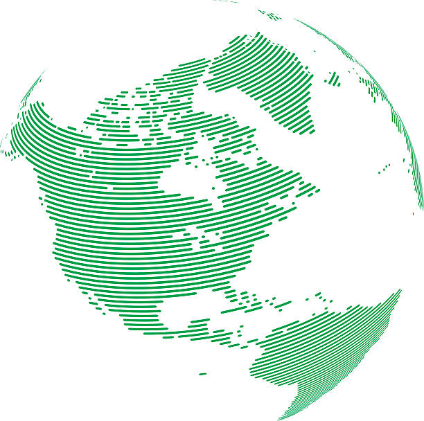 stockillustraties, clipart, cartoons en iconen met pixel globe – u.s.a. - noord zuid amerika