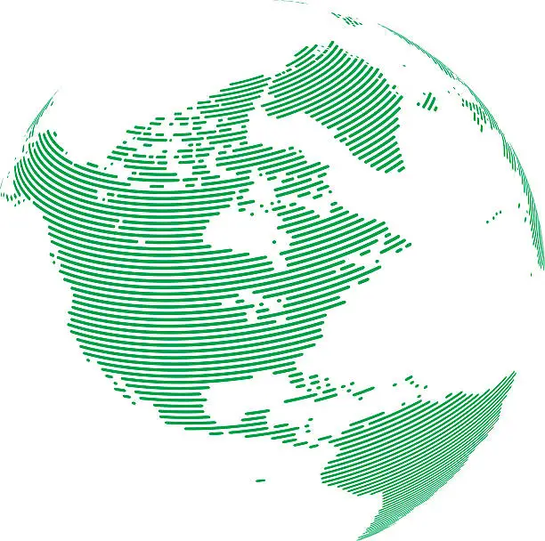 Vector illustration of Pixel Globe – U.S.A.