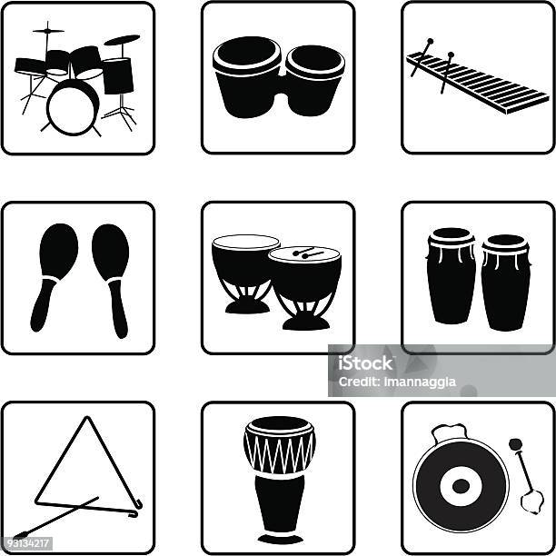 Ipercussion Stock Vektor Art und mehr Bilder von Kontur - Kontur, Trommel, Bongo