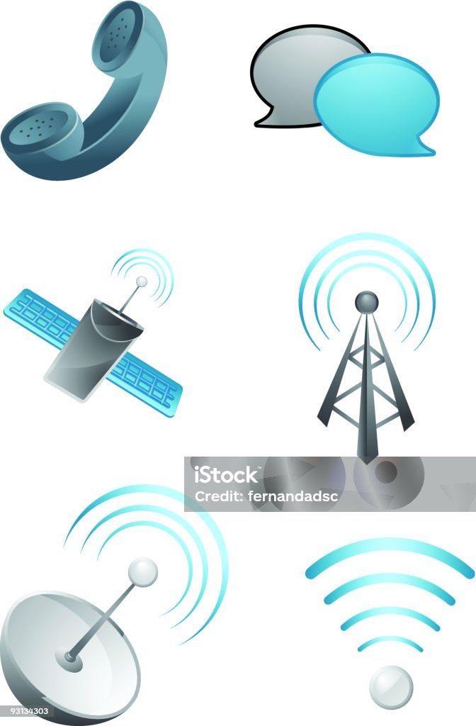 Iconos de comunicación - arte vectorial de Radar - Aparato de telecomunicación libre de derechos