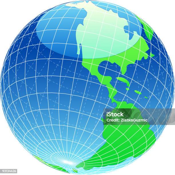 Vetores de Globe24108 e mais imagens de As Américas - As Américas, Azul, Cartografia