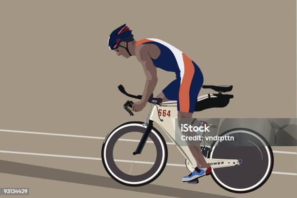 Trójbój Biker - Stockowe grafiki wektorowe i więcej obrazów Bicykl - Bicykl, Trójbój, Helmet