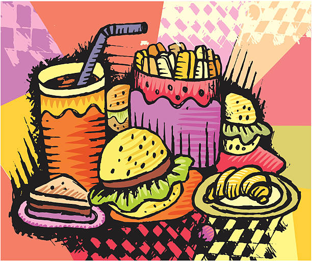 fast food vector art illustration