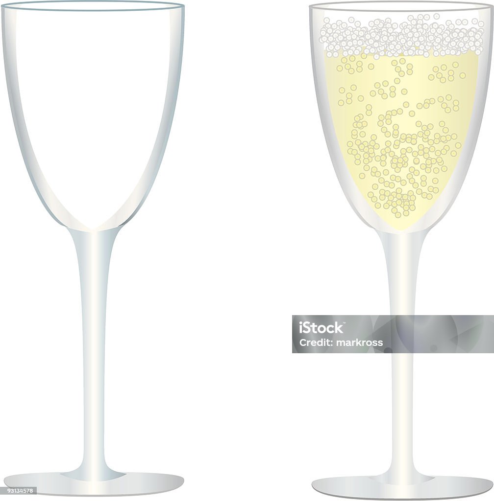 Champaign vidro vetores - Royalty-free Bebida arte vetorial