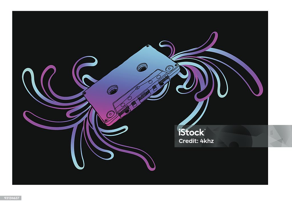 Il cassetto per astratto con colori Neon - arte vettoriale royalty-free di 1990-1999