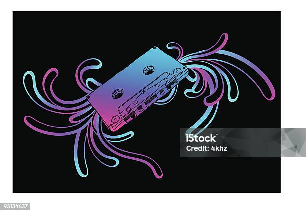 Il Cassetto Per Astratto Con Colori Neon - Immagini vettoriali stock e altre immagini di 1990-1999 - 1990-1999, Sfondi, Stile retrò