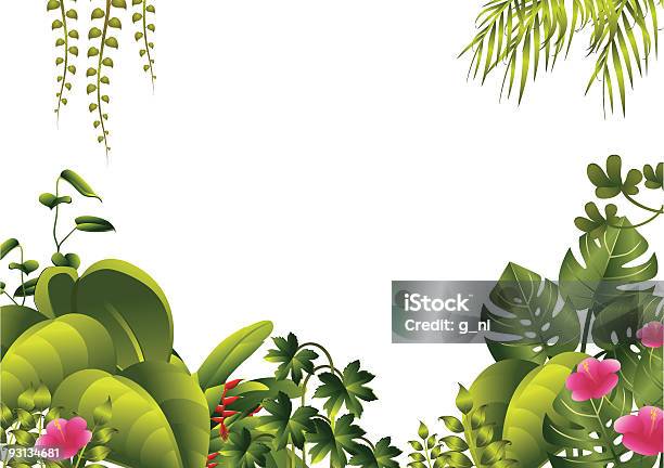 Jungle Border Stock Illustration - Download Image Now - Border - Frame, Bush, Color Image