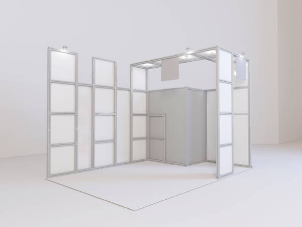istock Trade exhibition stand, Exhibition round, 3D rendering visualization of exhibition equipment,space on a ackground 931346850