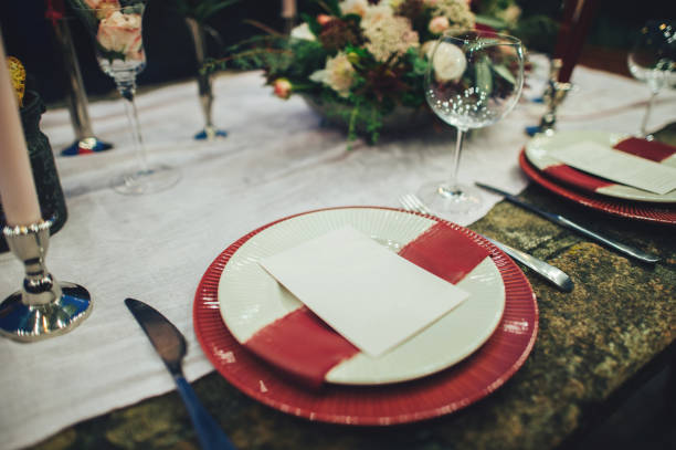 istock Decorated outdoor wedding table with flowers in rustic style 931347444