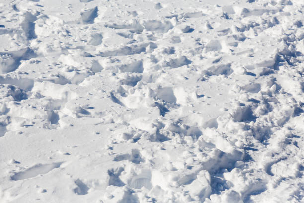 istock Footprints in the snow. Sunny winter's day. Drift 931347608