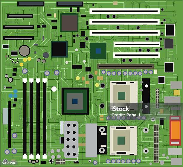 Motherboard Stock Vektor Art und mehr Bilder von Abstrakt - Abstrakt, Bildhintergrund, Blau