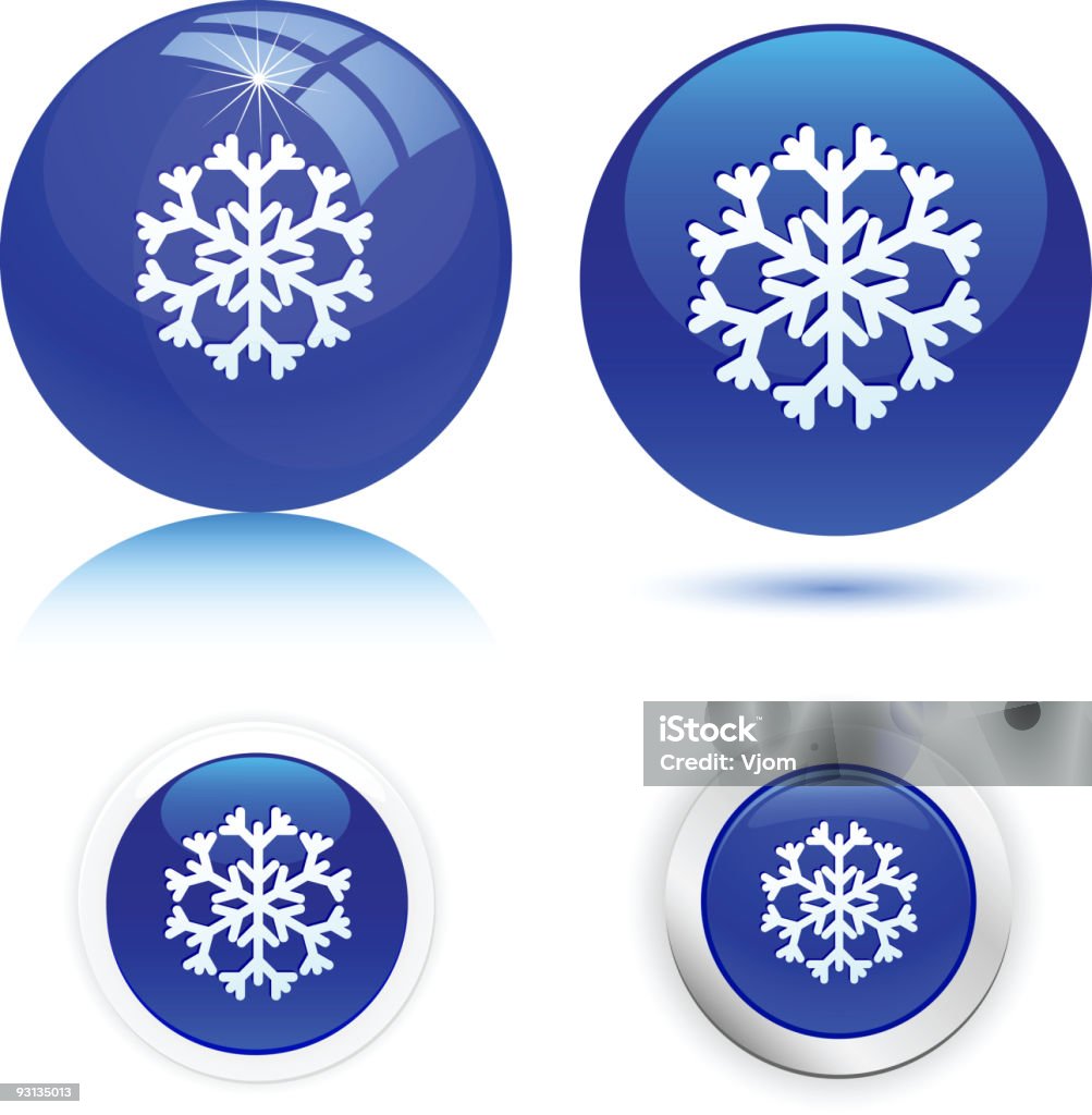 Beautiful Snowflake Buttons Stock Illustration - Download Image