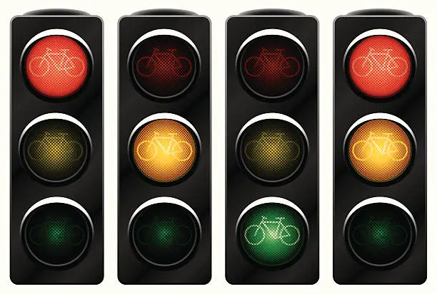 Vector illustration of Traffic light for bikes.