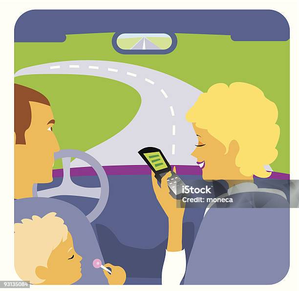 Driving A Car Stock Illustration - Download Image Now - Back Seat, Blond Hair, Car