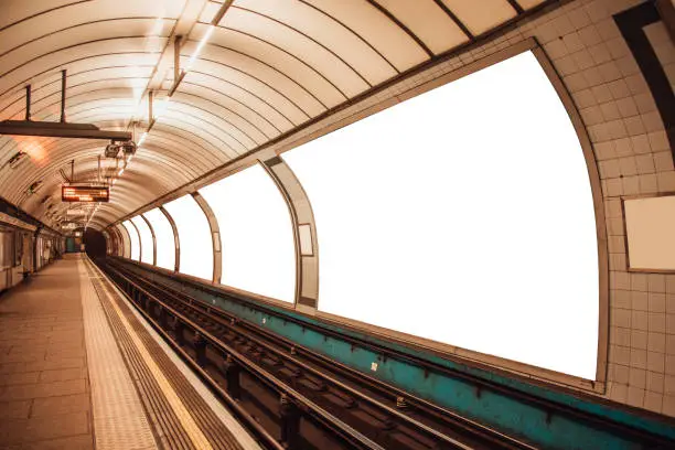 Photo of Billboards at London Underground station