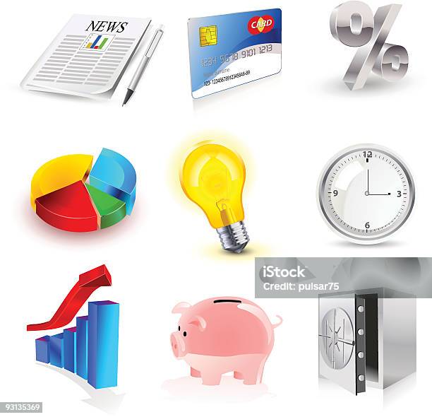 Vector Set Di Icone Di Finanza 3d - Immagini vettoriali stock e altre immagini di Affari - Affari, Attrezzatura per illuminazione, Azioni e partecipazioni