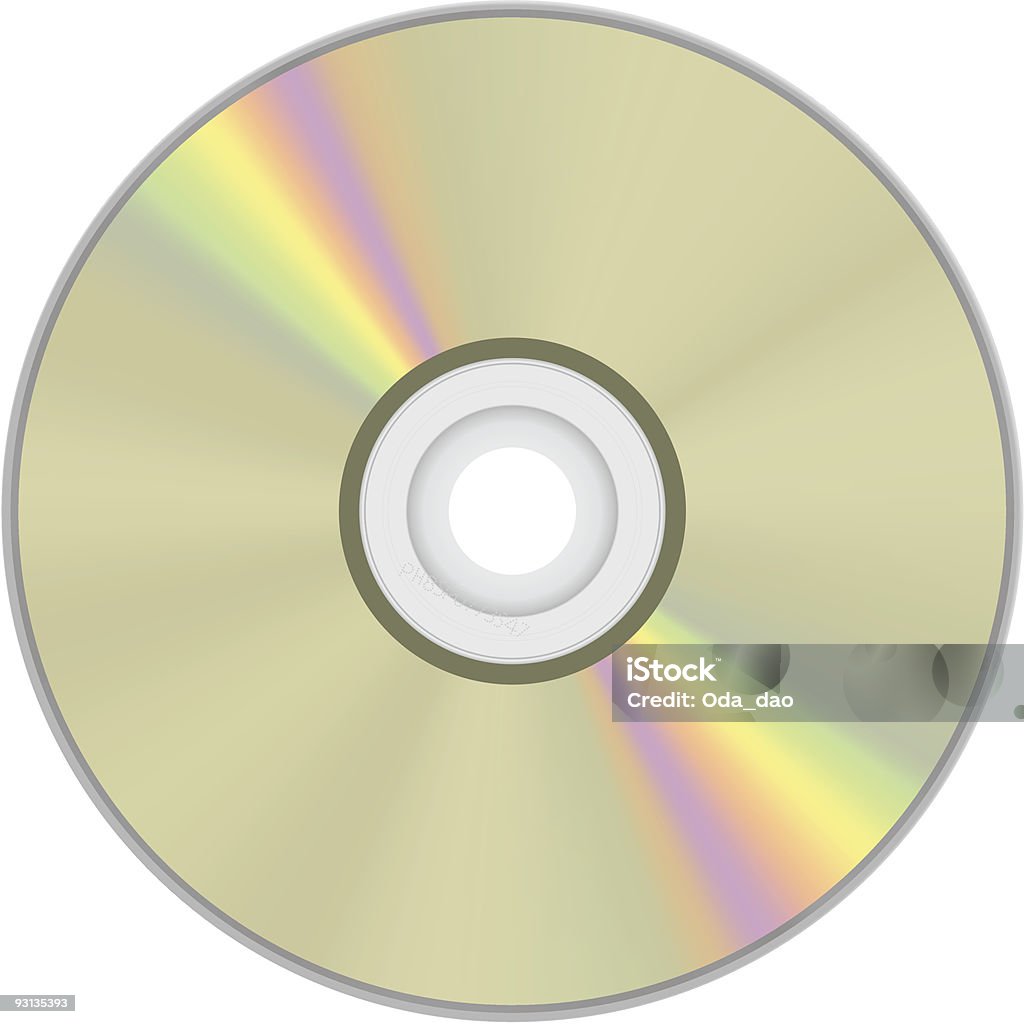 Gold Vector Compact Disk with rainbow color  Burning stock vector