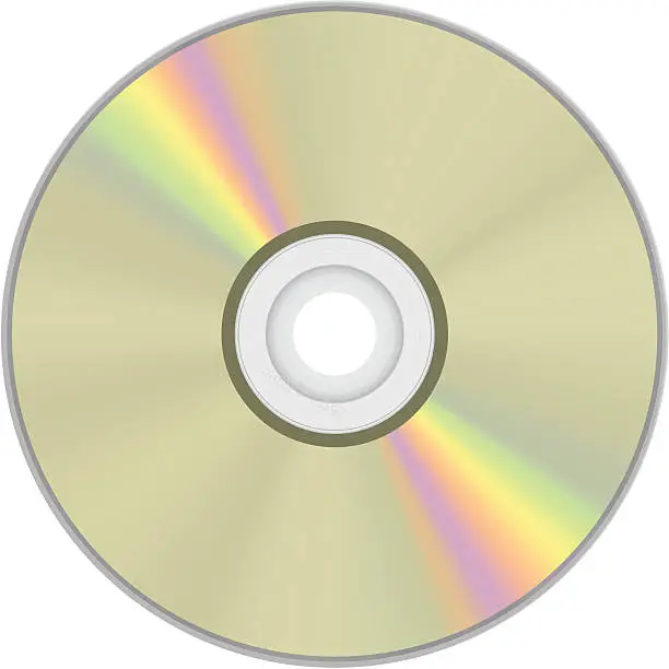 Vector illustration of Gold Vector Compact Disk with rainbow color