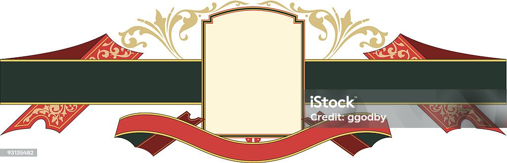 Ribbon Panel - vector  Art Nouveau stock vector