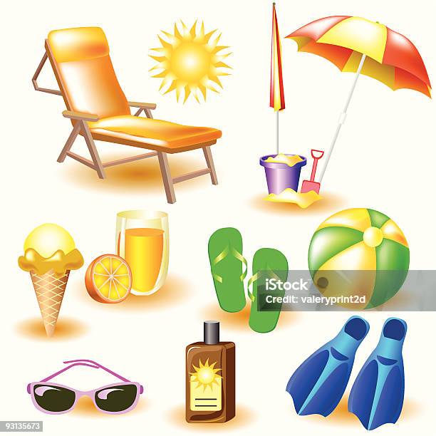 Beach Stock Vektor Art und mehr Bilder von Farbbild - Farbbild, Icon, Illustration